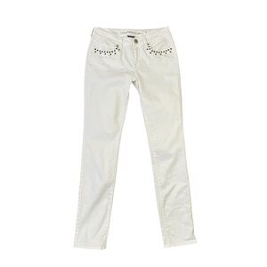 American Eagle Off-White‎ Cream Bronze Tone Studded Jeans